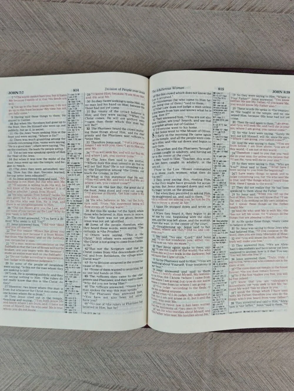 The Holy Bible NASB Updated Edition Slimline Red Letter Genuine Leather Burgundy